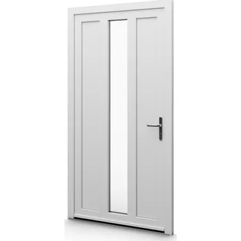 Vchodové dveře ALUPLAST Plastové jednokřídlové hlavní vchodové dveře zlatý dub/bílé 10 Otvírání: Levé, Šířka v cm: 85, Výška v cm: 200