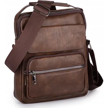Pánská taška přes rameno městská kabelka přes rameno tmavě hnědá, střední, pohodlná