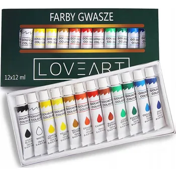 Výtvarná barva Vícebarevné barvy na plakáty Loveart 12 ks 12 ml