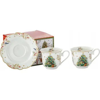Šálek x2 vánoční stromeček 250 ml vánoční porcelánové šálky