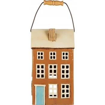 Svícen Keramický domeček s uchem XL oranžový Nyhavn