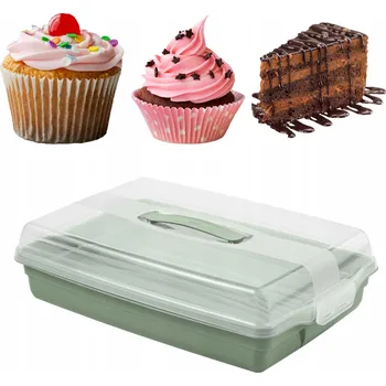 Úložný box Curver obdélníkový box na dort - zelený