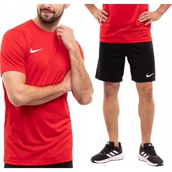 SADA NIKE ČERVENÉ TRIČKO T-SHIRT + KRAŤASY ČERNÉ DRI-FIT vel. L