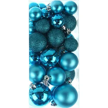 Vánoční ozdoba UH Koule plastové lesk/mat světle modré, sada 40ks