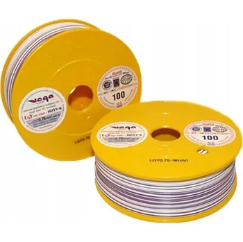 elektrický kabel Kabel LGY/H05V-K 0,75 mm2 100 m Bílo-Fialový