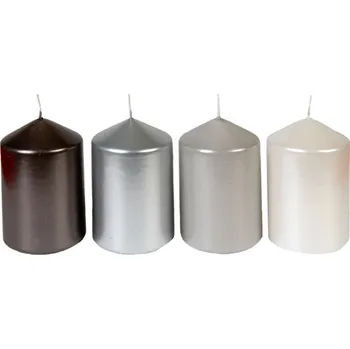 Vánoční svícen Krab Svíčky vánoční adventní 4ks, pr. 6, výška 10cm, lakovaná stříbrná - růz. odstíny