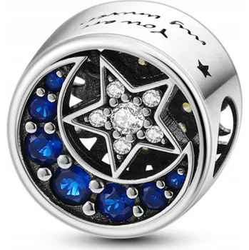 Přívěsek Přívěsek STŘÍBRO 925 Charms Korálek Měsíc Hvězda Slunce