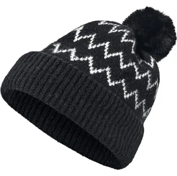 Čepice 671007 - Tchibo - Pletená čepice s bambulí - barva: černá