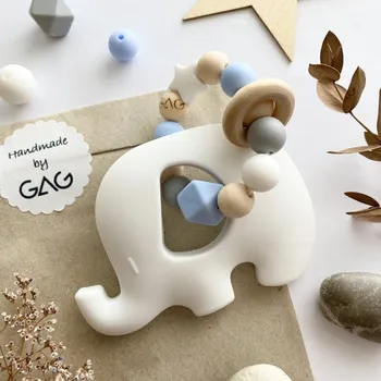 GAG design Hryzátko do ručky - slon Modrásek