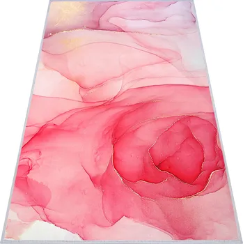 Koberec KOBEREC DO KUCHYNĚ 80x160 DO OBÝVACÍHO POKOJE MODERNÍ RŮŽOVÝ PODGUMOVANÝ BĚHOUN PODLOŽKA