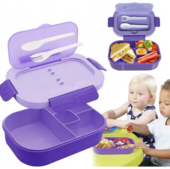 Svačinový box Svačinový Box Lunchbox s přihrádkami, objem 1300 ml + příbor