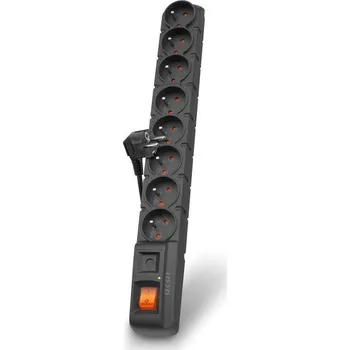 Přepěťová ochrana Zásuvková lišta Acar S8 přepěťová ochrana 8 zásuvek 5 m černá (W0149)