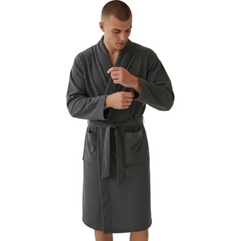 Pánský župan Vn.Lot Pánský tmavě šedý froté župan Barva: Šedá, Velikost: 6XL