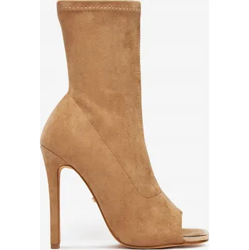 Dámská zimní obuv Deezee Dámské Kotníkové Boty na jehlovém podpatku vysoké hnědé jehla 41