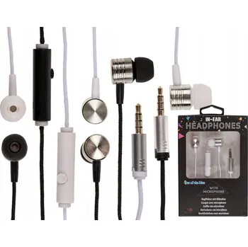Sluchátka Sluchátka do uší s mikrofonem BÍLÁ NEBO ČERNÁ
