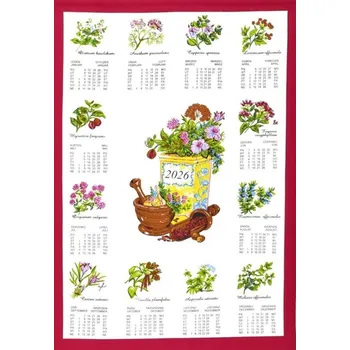 Utěrka Textilní kalendář 2026 - Bylinky