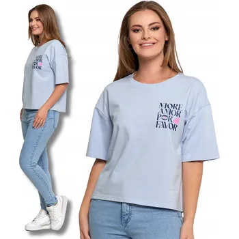 Dámské tričko Volné DÁMSKÉ TRIČKO Tričko Bavlněné Tričko s Krátkým Rukávem MORAJ S