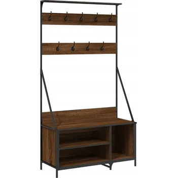 Věšák Věšák na oblečení s prostorem pro boty, hnědý dub 100x40x184 cm