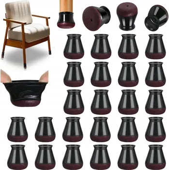 Podložka pod nábytek 24x FILCOVÉ PODLOŽKY NA NOHY ŽIDLÍ OCHRANNÉ SILIKONOVÉ NÁVLEKY