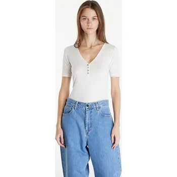 Dámské tričko Tričko Lee Ss Henley Ecru M