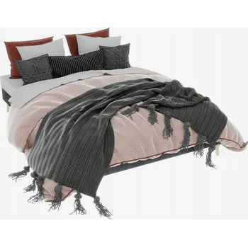 Postel Čalouněná postel dvoulůžko 160x200 Bez čela šedá