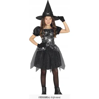 Karnevalový kostým KOSTÝM MALÉ ČARODĚJNICE PAVUČINA HALLOWEEN 104