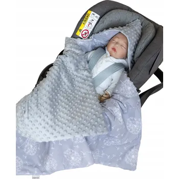 Zavinovačka Minky deka 90x90 Zavinovačka do autosedačky a nosítka s kapucí - TEPLÁ
