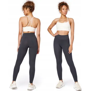 Dámské legíny Dámské legíny s vysokým pasem slim viskóza BLV50-292 Grafitová XL