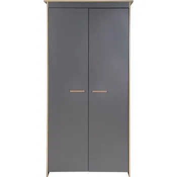 Nábytek Dětská šatní skříň v antracitové a přírodní barvě v dekoru dubu 50x190x96 cm Anna – Roba ID_1725518
