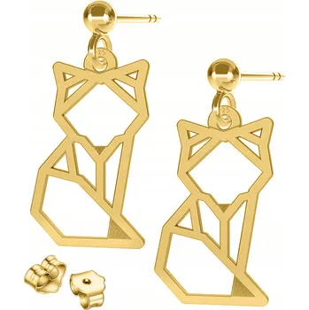 Náušnice Zlaté Náušnice Plíšky Kočky Koťata Zvířata Kočka Kotě Cat STŘÍBRO 925