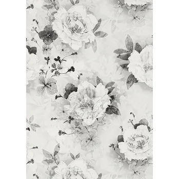 Tapeta Šedá tapeta s květinovým vzorem (139531)