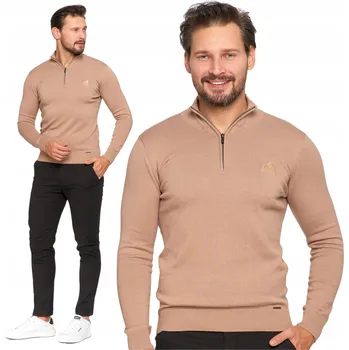 Pánský svetr Pánský svetr se stojáčkem stojáčkem a zipem, pohodlný, 100% Bavlna MORAJ - L