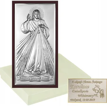 Obraz STŘÍBRNÝ OBRAZ s JEŽÍŠEM Ježíši, důvěřuji Ti + GRAVÍROVÁNÍ