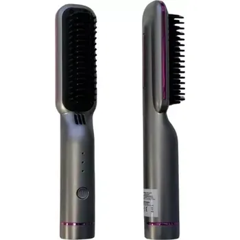 Kulma VERK Elektrický bezdrátový hřeben na rovnání vlasů 2v1 šedý