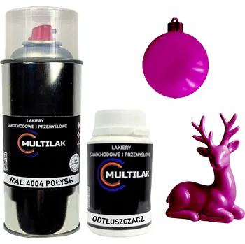 Barva ve spreji Lak ve spreji na figurky, skleněné a keramické ozdoby RAL 4004 LESK