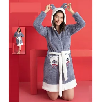 Dámský župan Dámský župan s kapucí, měkký plyšový medvídek, velikost XL