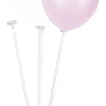 Balónek Tyčinky s zátkami na balónky, 30 cm, bílé (1 balení / 100 ks)