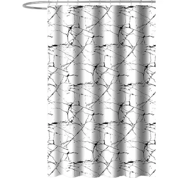 Sprchový závěs 180x180cm, polyester, mramor