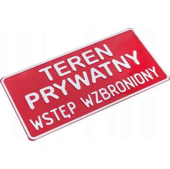 Výstražná tabulka 15x28,5 cm Informační kovová "SOUKROMÝ POZEMEK VSTUP ZAKÁZÁN"