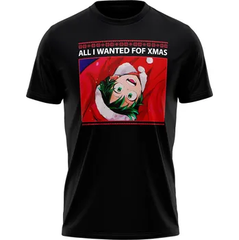 Karnevalový kostým Animerch Tričko Izuku X-Mas 2025 LIMITED - černé Velikost oblečení: 146 (8-10 let)