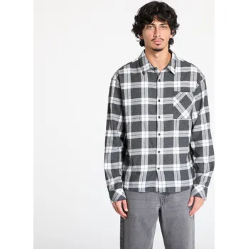 Pánská košile Košile Urban Classics Boxy Dark Checked Shirt Grey/ White XXL