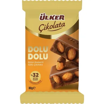 Čokoláda Ülker Dolu Dolu mléčná čokoláda s mandlemi 80 g
