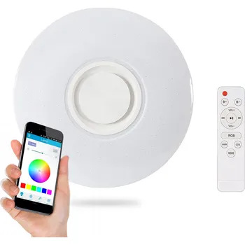 STROPNÍ SVÍTIDLO RGB S BLUETOOTH REPRODUKTOREM LED 60W S DÁLKOVÝM OVLADAČEM A APLIKACÍ