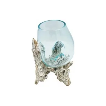 Skleněná dekorace na vymývaném dřevě - velká bez výbavy