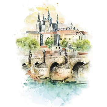 Manufaktura Obrázek PRAHA Hradčany s Karlovým mostem A4