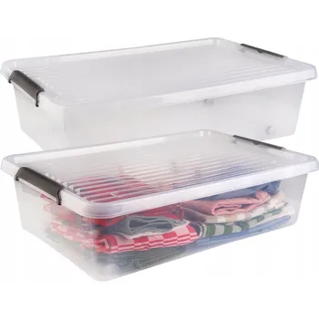 Úložný box Plastový box 29 l s víkem a kolečky, úložný organizér