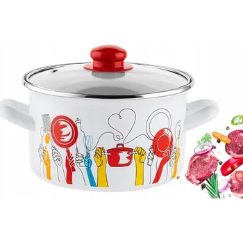 Hrnec HRNEC smaltovaný plešev 20 cm 3,7 l na vaření polévek kuchyňský oběd