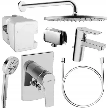 Vodovodní baterie Stojánková umyvadlová baterie Hansa Twist, stříbrná