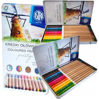 Kresba Pastelky v kovové krabičce Astra 12 barev