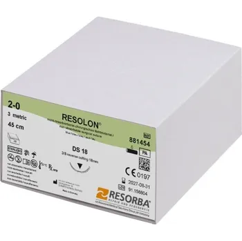 Chirurgická jehla Resolon monofil modrý 2/0 (3) 45 cm DS18, 36 ks